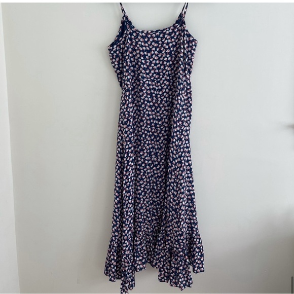 Rails Frida Pink Poms Blue Floral Midi Dress Sz M - Picture 7 of 7